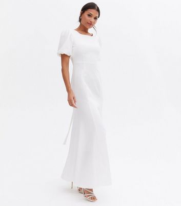 VILA White Puff Sleeve Maxi Dress | New ...